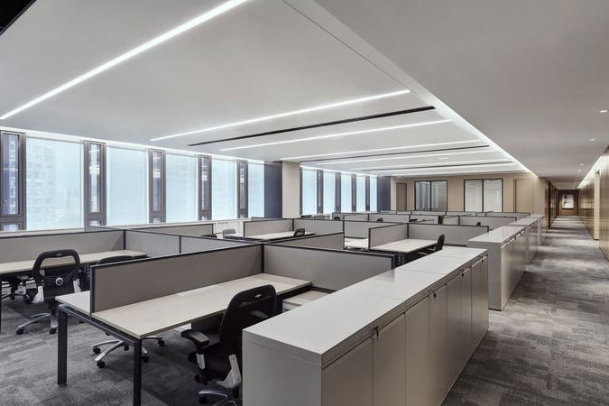 昆明呈貢區(qū)現代中式辦公室裝修設計圖辦公區(qū)效果圖